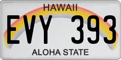 HI license plate EVY393