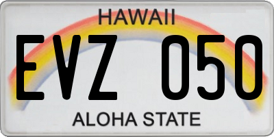 HI license plate EVZ050