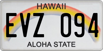 HI license plate EVZ094