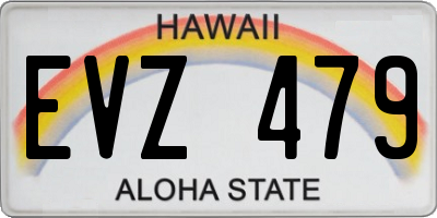 HI license plate EVZ479