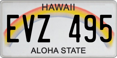 HI license plate EVZ495