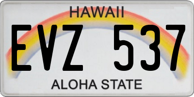 HI license plate EVZ537