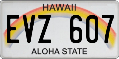 HI license plate EVZ607