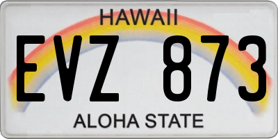HI license plate EVZ873