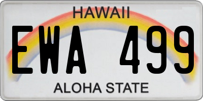 HI license plate EWA499