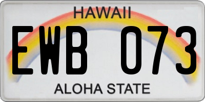 HI license plate EWB073