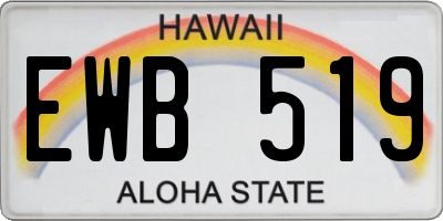 HI license plate EWB519