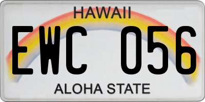 HI license plate EWC056
