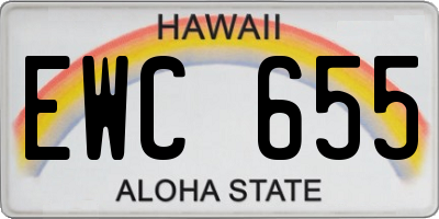 HI license plate EWC655