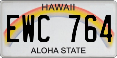 HI license plate EWC764