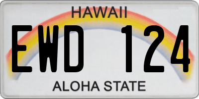 HI license plate EWD124