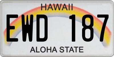 HI license plate EWD187