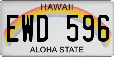 HI license plate EWD596