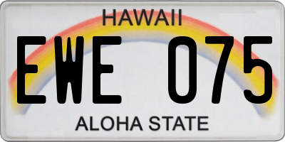 HI license plate EWE075