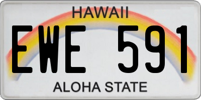 HI license plate EWE591