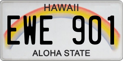 HI license plate EWE901