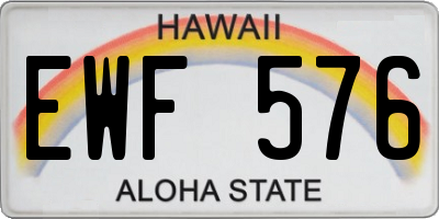 HI license plate EWF576