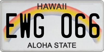 HI license plate EWG066