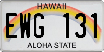 HI license plate EWG131
