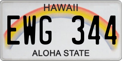HI license plate EWG344
