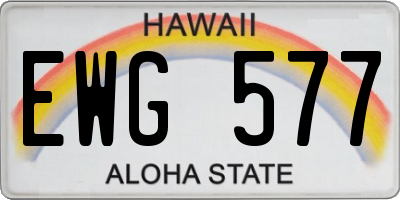 HI license plate EWG577