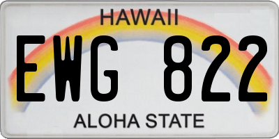 HI license plate EWG822