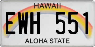 HI license plate EWH551
