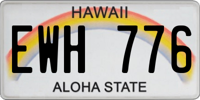 HI license plate EWH776