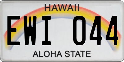 HI license plate EWI044
