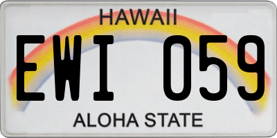 HI license plate EWI059