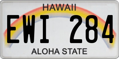 HI license plate EWI284