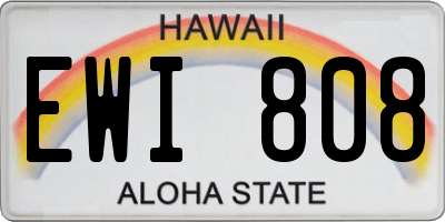 HI license plate EWI808
