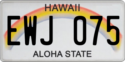 HI license plate EWJ075