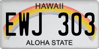 HI license plate EWJ303