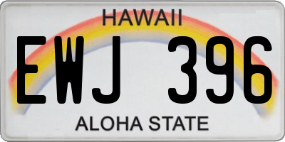 HI license plate EWJ396