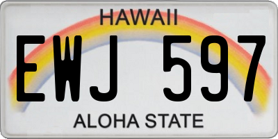 HI license plate EWJ597