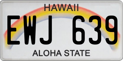 HI license plate EWJ639