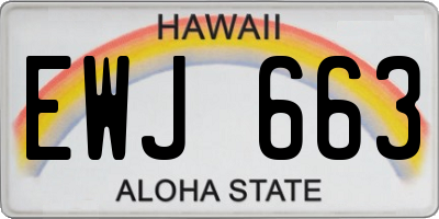 HI license plate EWJ663