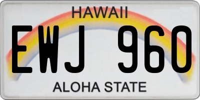 HI license plate EWJ960