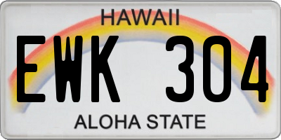 HI license plate EWK304