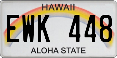 HI license plate EWK448