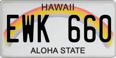 HI license plate EWK660
