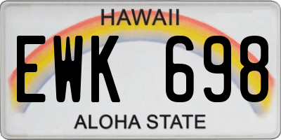 HI license plate EWK698