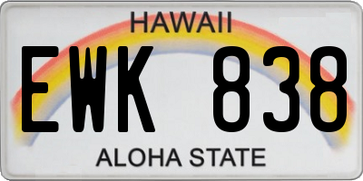 HI license plate EWK838