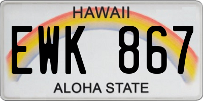 HI license plate EWK867