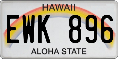 HI license plate EWK896