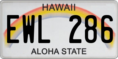 HI license plate EWL286