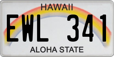 HI license plate EWL341