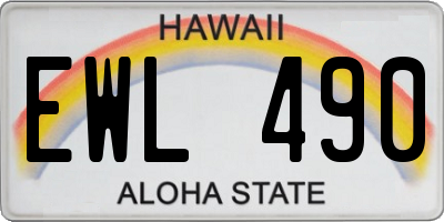 HI license plate EWL490