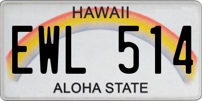 HI license plate EWL514